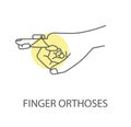 Finger orthosis, vector linear icon