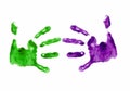 Finger painted handshake Royalty Free Stock Photo