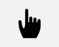 Finger Point Icon. Cursor Click Hand Pointer Press Push Touch Tap Mouse Choice Here Sign Symbol Royalty Free Stock Photo