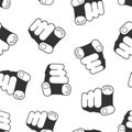 Finger point icon in flat style. Hand gesture vector illustration on white isolated background. You forward seamless pattern Royalty Free Stock Photo