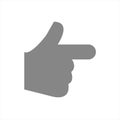 Finger pointing aside icon. Flat and solid color vector illustration. Royalty Free Stock Photo