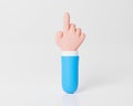 Finger pointing. Hand pointing isolated pastel background. Stylized hand pointer. Illustration for website, posts, advertising.