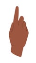 Finger pointing up. Index hand gesture showing pointer, tap or click button, press, touch, swipe Royalty Free Stock Photo