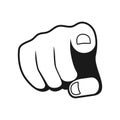 Finger pointing at you - vector icon isolated on white background Royalty Free Stock Photo