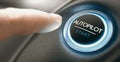 Car Autopilot Switch Button. Self Driving Automobile Royalty Free Stock Photo