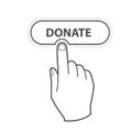 Finger pressing button Donate - charity, fundraising and crowdfunding