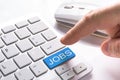 Computer button with jobs sign Royalty Free Stock Photo