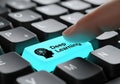 Finger pressing deep learning key on keyboard indicating artificial intelligence technology Royalty Free Stock Photo