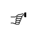 Finger Pressing Door Bell Flat Vector Icon