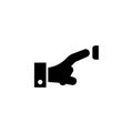 Finger Pressing Doorbell, Pushing Door Bell Flat Vector Icon