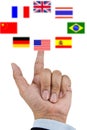 Finger pressing flag