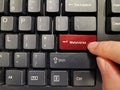 Finger pressing keyboard key with the word Metaverse Royalty Free Stock Photo