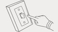 A finger pressing a light switch to turn on the lights vector design Generative AI Royalty Free Stock Photo