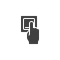 Finger pressing power switch vector icon Royalty Free Stock Photo