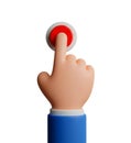 Finger Pressing a Red Button Minimalist 3D Rendering in a Soft And Smooth Renderer Royalty Free Stock Photo