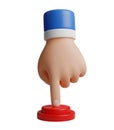 Finger Pressing a Red Button Minimalist 3D Rendering in a Soft And Smooth Renderer Royalty Free Stock Photo