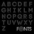 Finger print bold alphabet best font vector