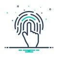 Black mix icon for Finger print, biometric and identity