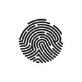 Finger print flat scan. Circle Fingerprint icon design for application. Vector illustration isolated on white background Royalty Free Stock Photo