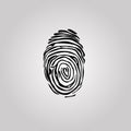 Finger print flat scan. Circle Fingerprint icon design for application. Vector illustration isolated on white background