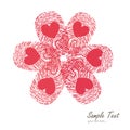 Finger print flower vector with heart symbol vector