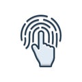 Color illustration icon for Finger print, biometric and identity