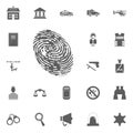 Finger print icon. Police and juctice icon set. Royalty Free Stock Photo