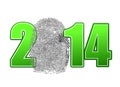 2014 and finger print illustration design Royalty Free Stock Photo