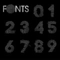 Finger print numbers best font vector Royalty Free Stock Photo