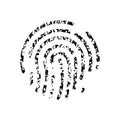 Finger Print Pictogram. Thumbprint, Fingerprint Sign. ID Symbol. Biometric Identification Silhouette Icon. Unique Human