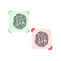 Finger Print Scan with color Vector illustration Royalty Free Stock Photo