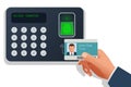 Finger print scan for enter security system, Biometric access control. Digital touch scan identification or electronic Royalty Free Stock Photo