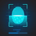 Finger-print Scanning Identification System. Biometric Authorization and Business Security Concept. Vector illustration