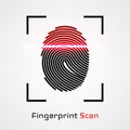 Finger-print Scanning Identification System. Biometric Authorization and Business Security Concept. Vector illustration Royalty Free Stock Photo