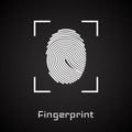 Finger-print Scanning Identification System. Biometric Authorization and Business Security Concept. Vector illustration Royalty Free Stock Photo