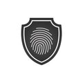 Finger Print Security Shield Logo Design Element. Vector illustration isolated on white background Royalty Free Stock Photo