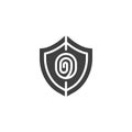 Finger Print Security Shield vector icon Royalty Free Stock Photo