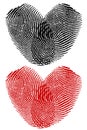 Finger prints in heart shape