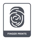 finger prints icon in trendy design style. finger prints icon isolated on white background. finger prints vector icon simple and