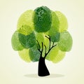 Finger prints tree background set