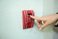 Finger pull fire alarm tool Royalty Free Stock Photo