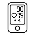 Finger pulse oximeter vector line icon