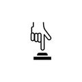 Finger Push Button Flat Vector Icon