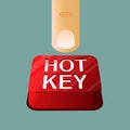 Finger pushing hotkey. Royalty Free Stock Photo