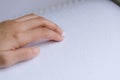 Finger read braille alphabet Royalty Free Stock Photo
