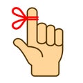 Finger with red string, don\'t forget icon