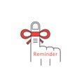 Finger reminder thin line icon