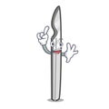 Finger scalpel mascot cartoon style