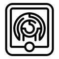 Finger scanner icon outline vector. Hand print Royalty Free Stock Photo