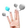 Finger smileys with colorful speech bubbles Royalty Free Stock Photo